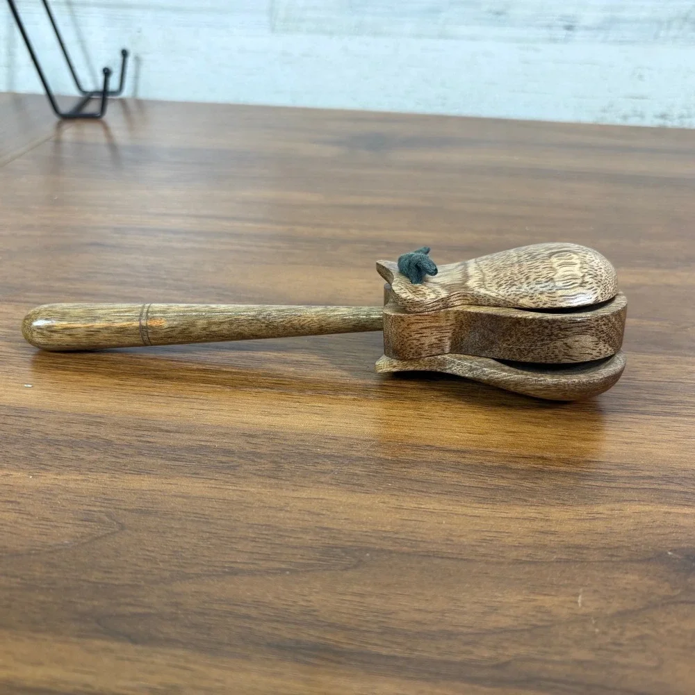 Vintage Wooden Stained Castanets Clackers Instruments No chips Perfect